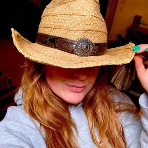Straw cowgirl hat
